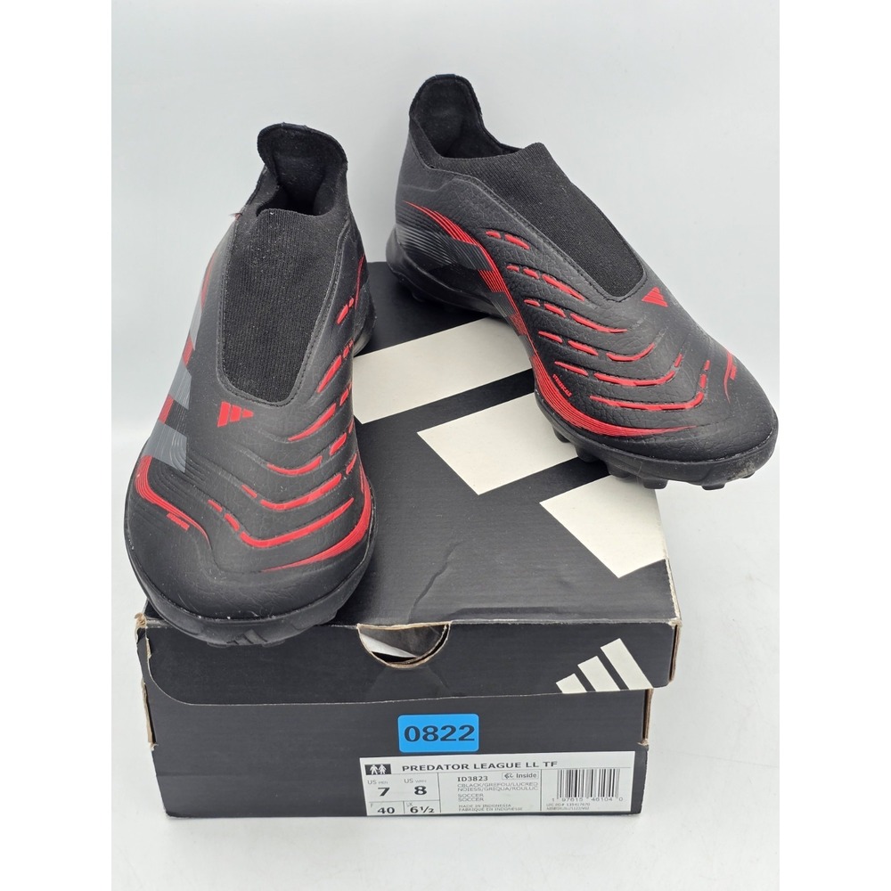 Adidas Predator League LL Soccer Cleats Black Red Mens 7 Women's 8 ID3823